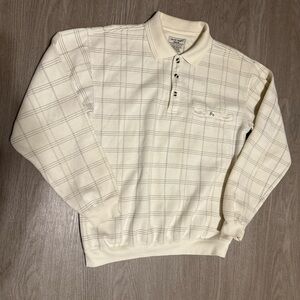Vintage David Taylor Men's Classic Long Sleeve Banded Polo Shirt Sz M 90s